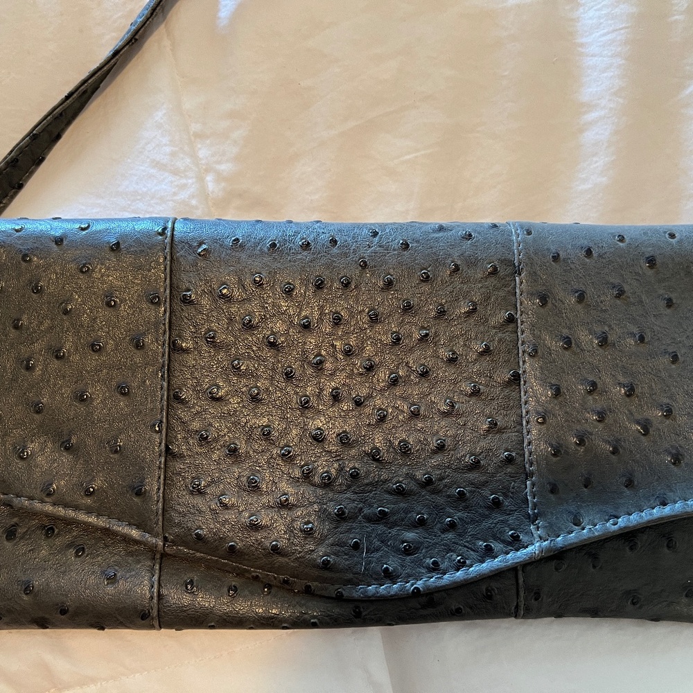 Faux Alligator Skin Gray Clutch/ Handbag
